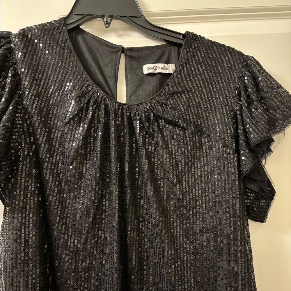 Black sequin blouse